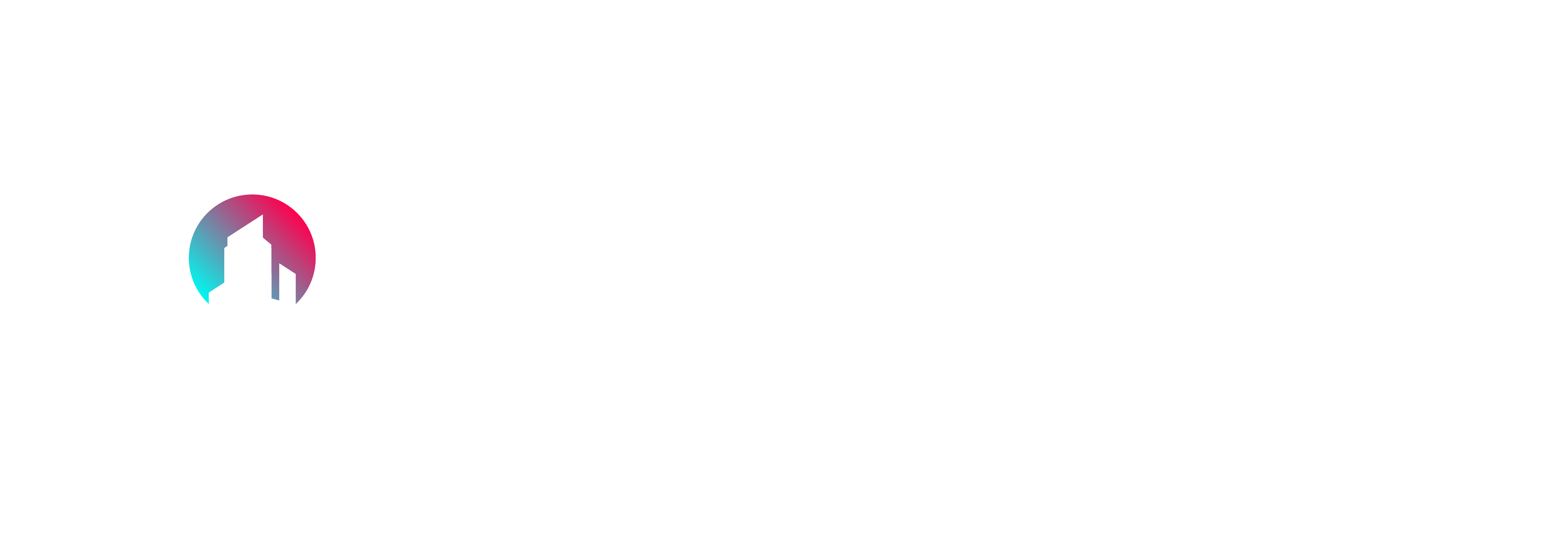 Logotipo Proptalks Horizontal Secundário com Slogan Branco